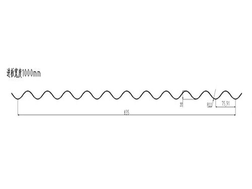 XDL-005 corrugated sheet profile drawing